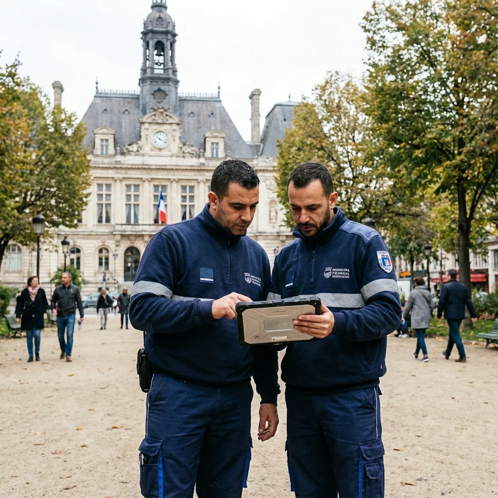 Agents municipaux en intervention