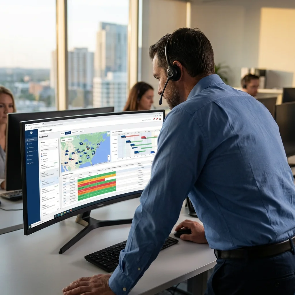 Dispatcheur assignant des missions sur écran